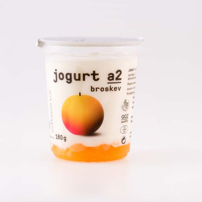 Jogurt A2 s příchutí broskev
