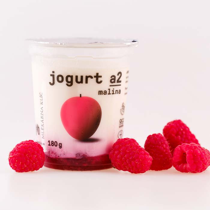 Jogurt A2 s příchutí malina